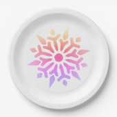Rainbow Snowflake Pappteller (Vorderseite)
