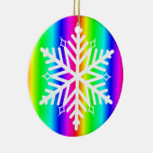 Rainbow Snowflakes Christmas LGBTQ Keramik Ornament (Rechts)