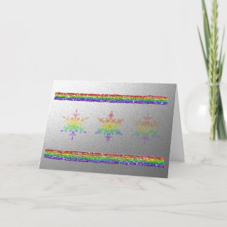 Rainbow Snowflakes Feiertagskarte
