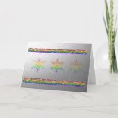 Rainbow Snowflakes Feiertagskarte (Vorderseite)
