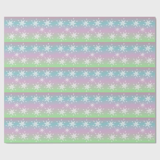 Rainbow Snowflakes Geometrisches Wrapping Paper Geschenkpapier (Flach)