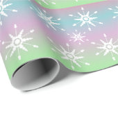 Rainbow Snowflakes Geometrisches Wrapping Paper Geschenkpapier (Rolleneckpunkt)