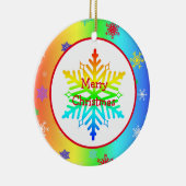 Rainbow Snowflakes Keramik Ornament (Rechts)