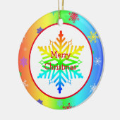 Rainbow Snowflakes Keramik Ornament (Links)