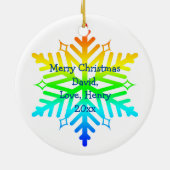 Rainbow Snowflakes Keramik Ornament (Hinten)