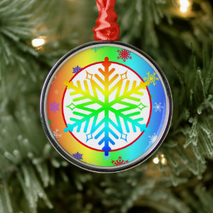 Rainbow Snowflakes Ornament Aus Metall