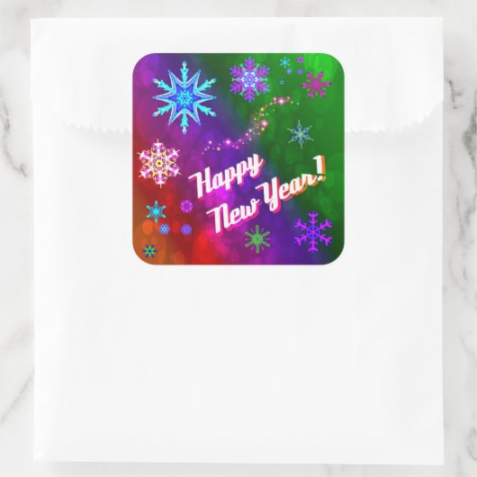 Rainbow Snowflakes Sticker (Tasche)