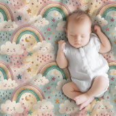 Rainbow Snuggle Blanket Gift for Baby’s Comfort Fleecedecke