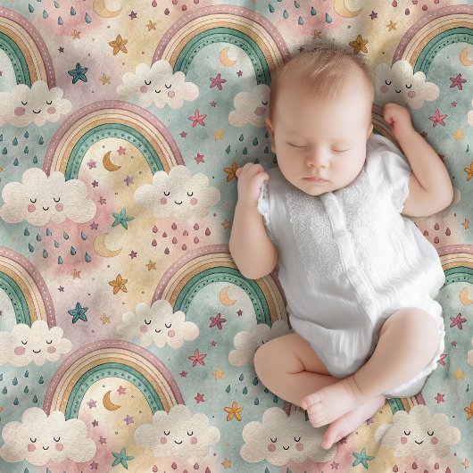 Rainbow Snuggle Blanket Gift for Baby’s Comfort Fleecedecke