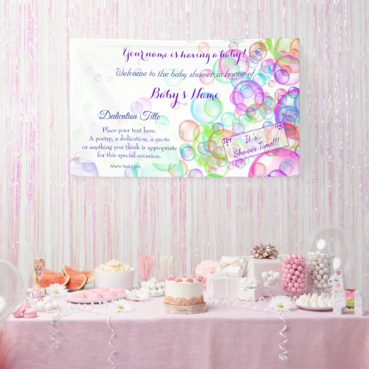 Rainbow Soap Bubbles Baby Dusche Banner (Party)