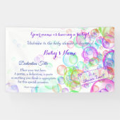 Rainbow Soap Bubbles Baby Dusche Banner (Horizontal)