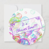 Rainbow Soap Bubbles Baby Dusche Einladung (Rückseite)