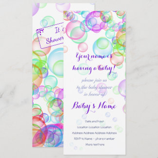 Rainbow Soap Bubbles Baby Dusche Einladung