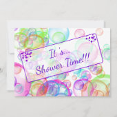 Rainbow Soap Bubbles Baby Dusche Einladung (Rückseite)