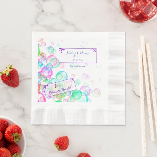 Rainbow Soap Bubbles Baby Dusche Serviette (Beispiel)