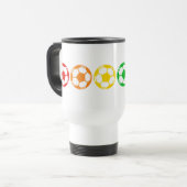 Rainbow Soccer Balls Reisebecher (Vorderseite Links)