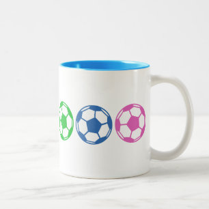Rainbow Soccer Balls Zweifarbige Tasse