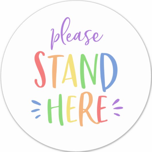 Rainbow Social Distancing Store Large Floor Marker Aufkleber (Vorderseite)