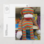 Rainbow Sock Monkey Postkarte (Vorne/Hinten)