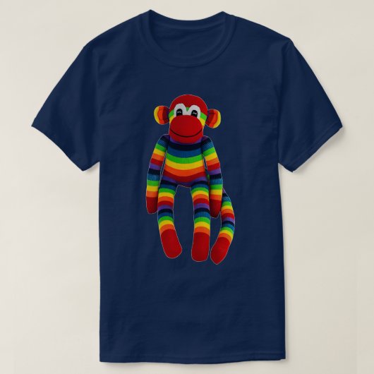 Rainbow Sock Monkey T-Shirt (Design vorne)