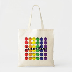 Rainbow Softball mit Namen Tragetasche