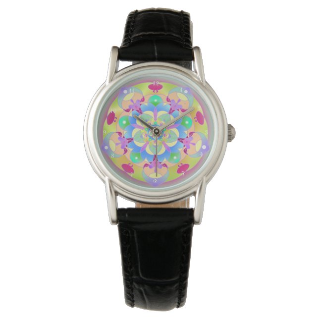 Rainbow Song Mandala Armbanduhr (Vorderseite)