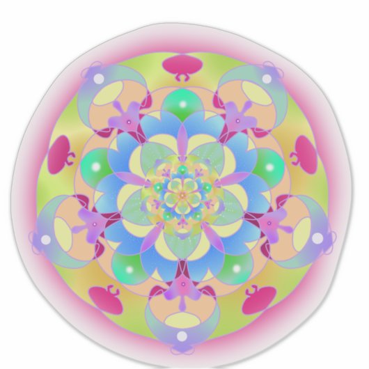 Rainbow Song Mandala Aufkleber (Vorderseite)