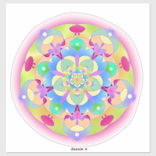 Rainbow Song Mandala Aufkleber (Blatt)
