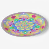 Rainbow Song Mandala Pappteller (Schrägansicht)