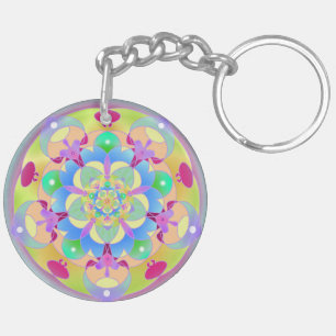 Rainbow Song Mandala Schlüsselanhänger