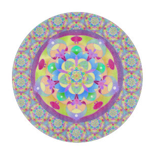 Rainbow Song Mandala Schneidebrett