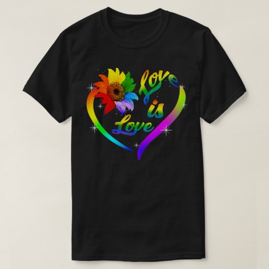 Rainbow Sonnenblume Herz Liebe ist Liebe Lgbt Gay  T-Shirt (Design vorne)