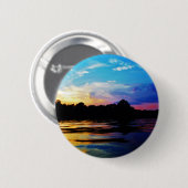 Rainbow-Sonnenuntergang auf dem Bergsee Button (Vorne & Hinten)