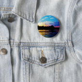 Rainbow-Sonnenuntergang auf dem Bergsee Button (Beispiel)