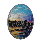 Rainbow-Sonnenuntergang auf dem Bergsee Dartscheibe (Vorderseite Links)