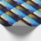 Rainbow-Sonnenuntergang auf dem Bergsee Geschenkpapier (Ecke)