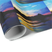 Rainbow-Sonnenuntergang auf dem Bergsee Geschenkpapier (Rolleneckpunkt)