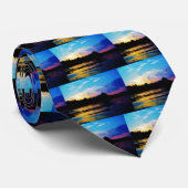 Rainbow-Sonnenuntergang auf dem Bergsee Krawatte (Gerollt)