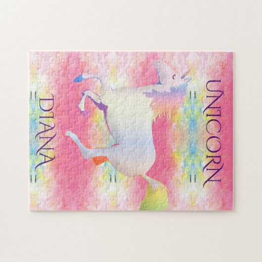 Rainbow sorgt für ein Rätsel. Personalisierter Nam Puzzle (Horizontal)