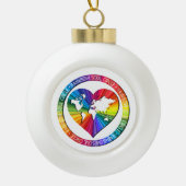 Rainbow Soul Circle Keramik Kugel-Ornament (Vorderseite)
