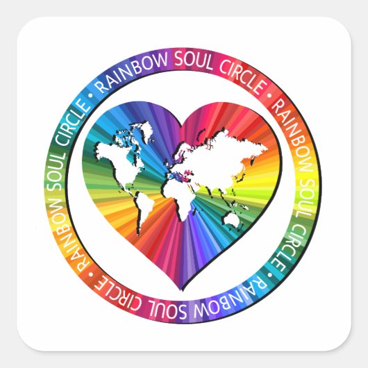 Rainbow Soul Circle Quadratischer Aufkleber (Vorderseite)
