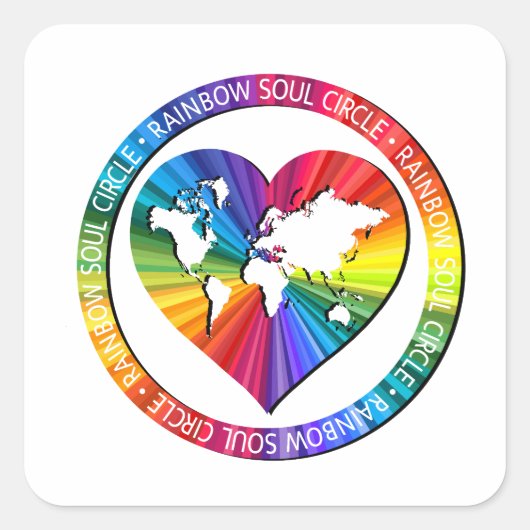 Rainbow Soul Circle Quadratischer Aufkleber (Vorderseite)