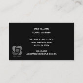 Rainbow Sound Waves Engineer Music Producer Black Visitenkarte (Rückseite)