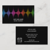 Rainbow Sound Waves Engineer Music Producer Black Visitenkarte (Vorne/Hinten)