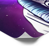 Rainbow Space Cat Astronaut Art Print Poster (Ecke)