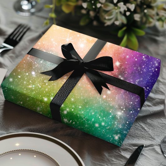 Rainbow Space Galaxy Nebula Cooles Star-Muster Geschenkpapier