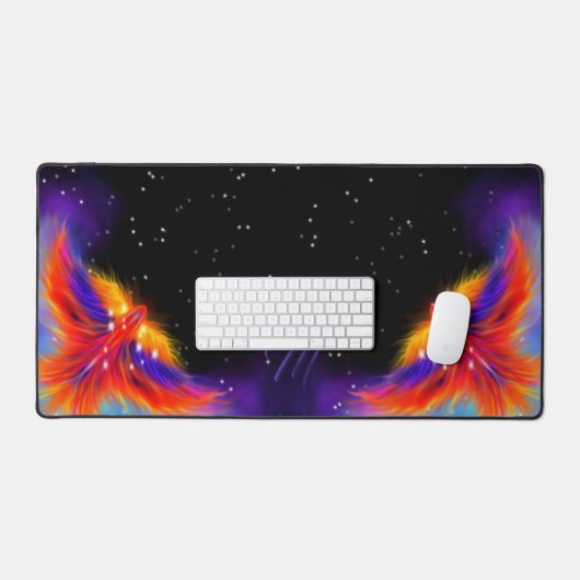 Rainbow Space Phoenix Monogram Schreibtischunterlage (Tastatur & Maus)