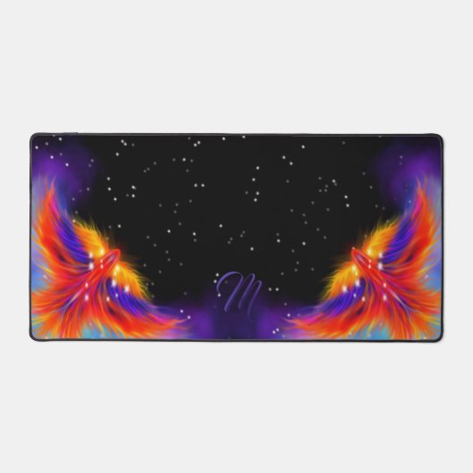 Rainbow Space Phoenix Monogram Schreibtischunterlage (Vorderseite)