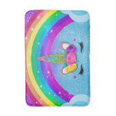 Rainbow Sparkle Glittery Unicorn Horn Face Badematte (Vorderseite Vertikal)