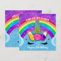 Rainbow Sparkle Glittery Unicorn Horn Face Party